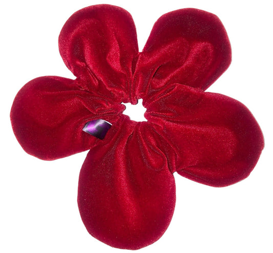 VELVET FLOWER SCRUNCHIE